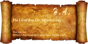 Helfenbein Absolon névjegykártya